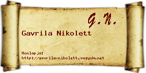 Gavrila Nikolett névjegykártya
